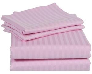 Cearceaf de pat cu elastic Damasc Bumbac 100% dunga 1 cm- roz - LenjeriiPat-Pucioasa.ro - Magazin Online lenjerii pat