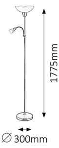 Rabalux 4019 - Lampadar PEARL CLASSIC 1xE27/60W + 1xE14/40W