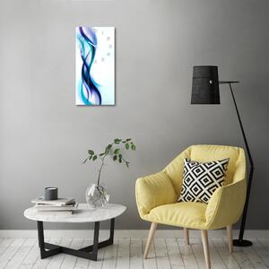 Ceas vertical de perete din sticlă valuri abstracte