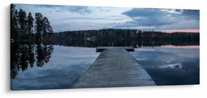 Tablou - Ponton de lemn, lac (120x50 cm)