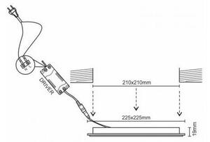 LED corp de iluminat incastrat LED/18W/85-265V