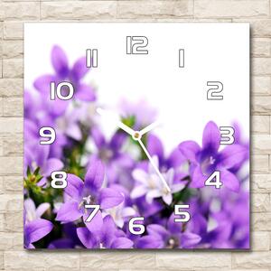 Ceas de sticlă pe perete pătrat clopote violet