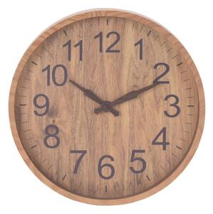 Ceas decorativ de perete, cu aspect de lemn, culoare bej, 30 cm, design modern