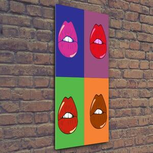 Tablou sticlă buzele colorate