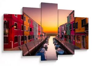 Tablou - Apus de soare, insula Burano, Veneția, Italia (150x105 cm)