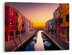 Tablou - Apus de soare, insula Burano, Veneția, Italia (70x50 cm)