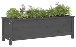 Strat înălțat de grădină, gri, 119,5x40x39 cm, lemn masiv pin