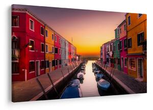 Tablou - Apus de soare, insula Burano, Veneția, Italia (90x60 cm)