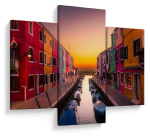 Tablou - Apus de soare, insula Burano, Veneția, Italia (90x60 cm)
