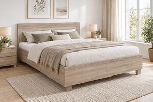 Pat matrimonial 140 cm Camber C23 (stejar sonoma) (cu somieră). Promo -22%. 606042