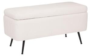 Puf cu spatiu depozitare, efect boucle, 100 x 40 x 48,5 cm