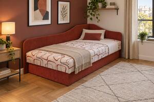 Pat de o persoană (canapea) 80 cm Lady 87 (cărămiziu 41 + Dodo 1008) (D). Promo -10%. 793106