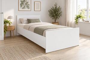 Pat de o persoană 90 cm Nepo Plus 11 (alb) . Promo -19%. 1098319