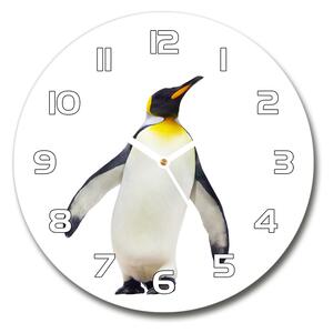 Ceas perete din sticlă rotund Pinguin