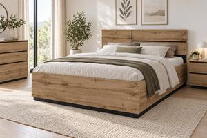 Pat matrimonial 160 cm Crossroad S31 (stejar wotan + negru). Promo -20%. 1118256
