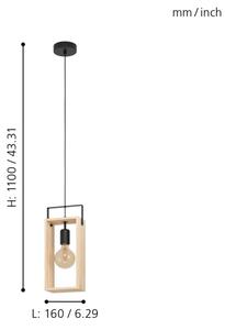 Eglo 43413 - Lustră pe cablu FAMBOROUGH 1xE27/40W/230V