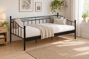 Pat metalic 90x200 Bakarissa (negru mat). 1120899