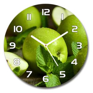 Ceas din sticlă rotund mere verzi