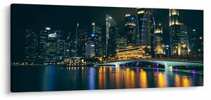 Tablou - Singapore noaptea (120x50 cm)
