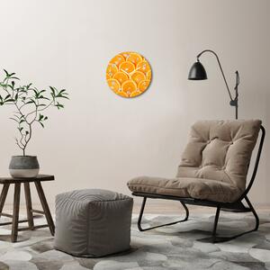 Ceas de sticlă pe perete rotund felii de portocale