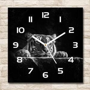 Ceas perete din sticlă pătrat Tigru