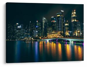 Tablou - Singapore noaptea (70x50 cm)