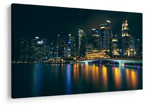 Tablou - Singapore noaptea (90x60 cm)