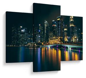 Tablou - Singapore noaptea (90x60 cm)