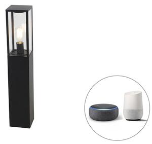 Lampă de exterior inteligentă în picioare neagră 80 cm cu Wifi ST64 - Charlois