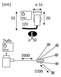 SET 5x corp de iluminat încastrat de exterior LED/0,16W IP67 MICRO 230V Paulmann 98891