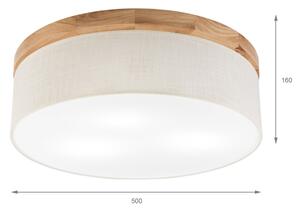 Plafonieră Brilagi BELLADONNA 3xE27/15W/230V d. 50 cm crem/stejar
