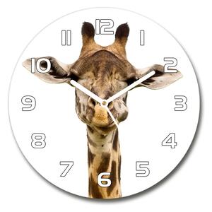 Ceas rotund de perete din sticlă Girafă