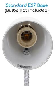 Aigostar - Lampă de masă cu clemă 1xE27/11W/230V alb/crom