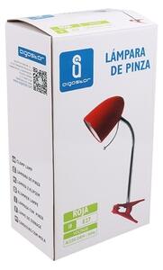 Lampă de masă cu clemă 1xE27/11W/230V roșie/crom Aigostar