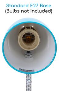 Aigostar - Lampă de masă cu clemă 1xE27/11W/230V albastru/crom