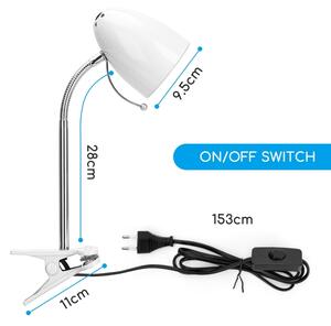 Aigostar - Lampă de masă cu clemă 1xE27/11W/230V alb/crom