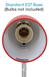 Lampă de masă cu clemă 1xE27/11W/230V roșie/crom Aigostar