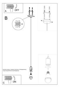 Lustră pe cablu EDISON 1xE27/60W/230V negru