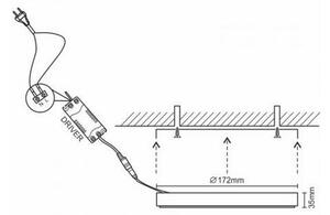 LED Panou aplicat LED/12W/4000K inel