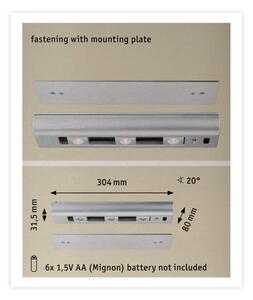 Corp de iluminat dimabil pentru mobilier 3xLED/0,5W SLIDE 6xAA Paulmann 70640