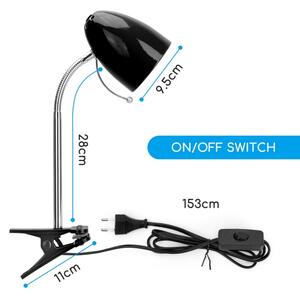 Lampă de masă cu clemă Aigostar 1xE27/11W/230V negru/crom