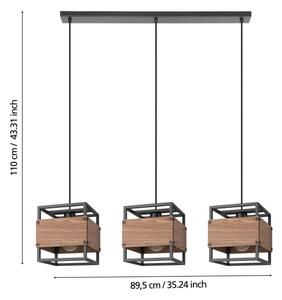 Lustră pe cablu EVESHAM 3xE27/40W/230V Eglo 43805