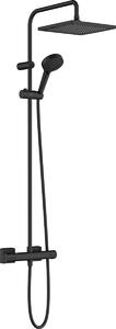 Hansgrohe Vernis Shape set de duș perete cu termostat cu duș de ploaie negru 26429670