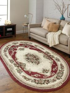 Covor Clasic, Model Lotos 574 210 Rosu, Oval Rosu, 200x300