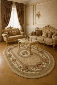 Covor Lotos 571, Bej Crem, Oval, 1800 gr mp Oval, 60x110