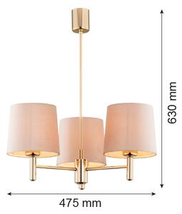 Brilagi - Lustru pe tijă MONTE 3xE27/15W/230V bej/auriu