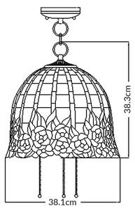 Quoizel QZ-ROSECLIFFE-P - Candelabru Tiffany suspendat pe lanț ROSECLIFFE 3xE27/100W/230V