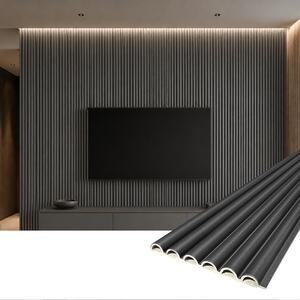 Panou decorativ PVC oval Talis– Gri închis mat 270x16x1.5 cm