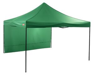 Cort pliabil tip foarfecă 4x4m – oțel, Verde, 1 perete lateral