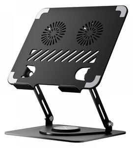 Suport Laptop din Oțel Carbon, Stabilitate, Ergonomie și Răcire Eficientă, Negru